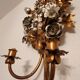 Hand-forged gilded silver-plated candle wall lamps by S. Salvadori