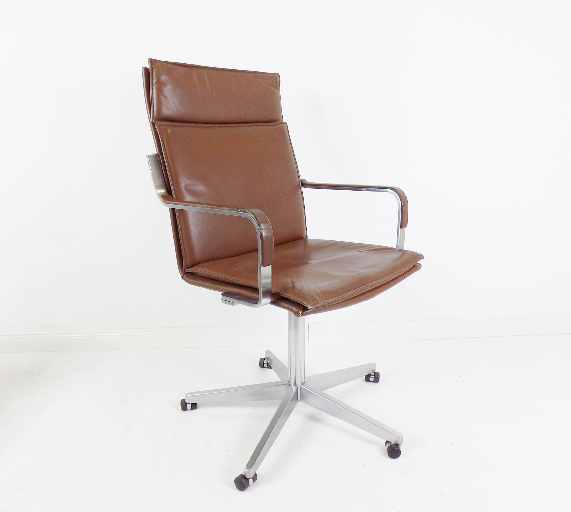 Fauteuil de bureau en cuir Walter Knoll Art Collection par Rudolf Glatzel
