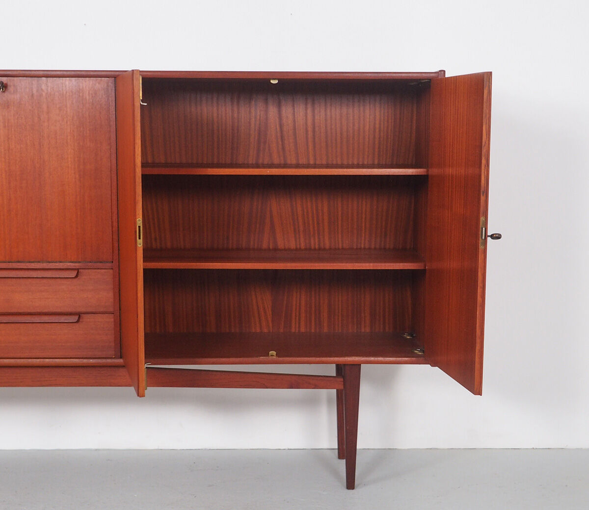 Vintage Bartels werken teak highboard, 1960's