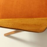 Vintage Lounge Chair Burt Orange by J. Chierowski, 1960, Scandinavian Design Velvet Fabric