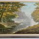 Oil on panel signed by Maurice Leuleu Autumn landscape 104x54 cm framed