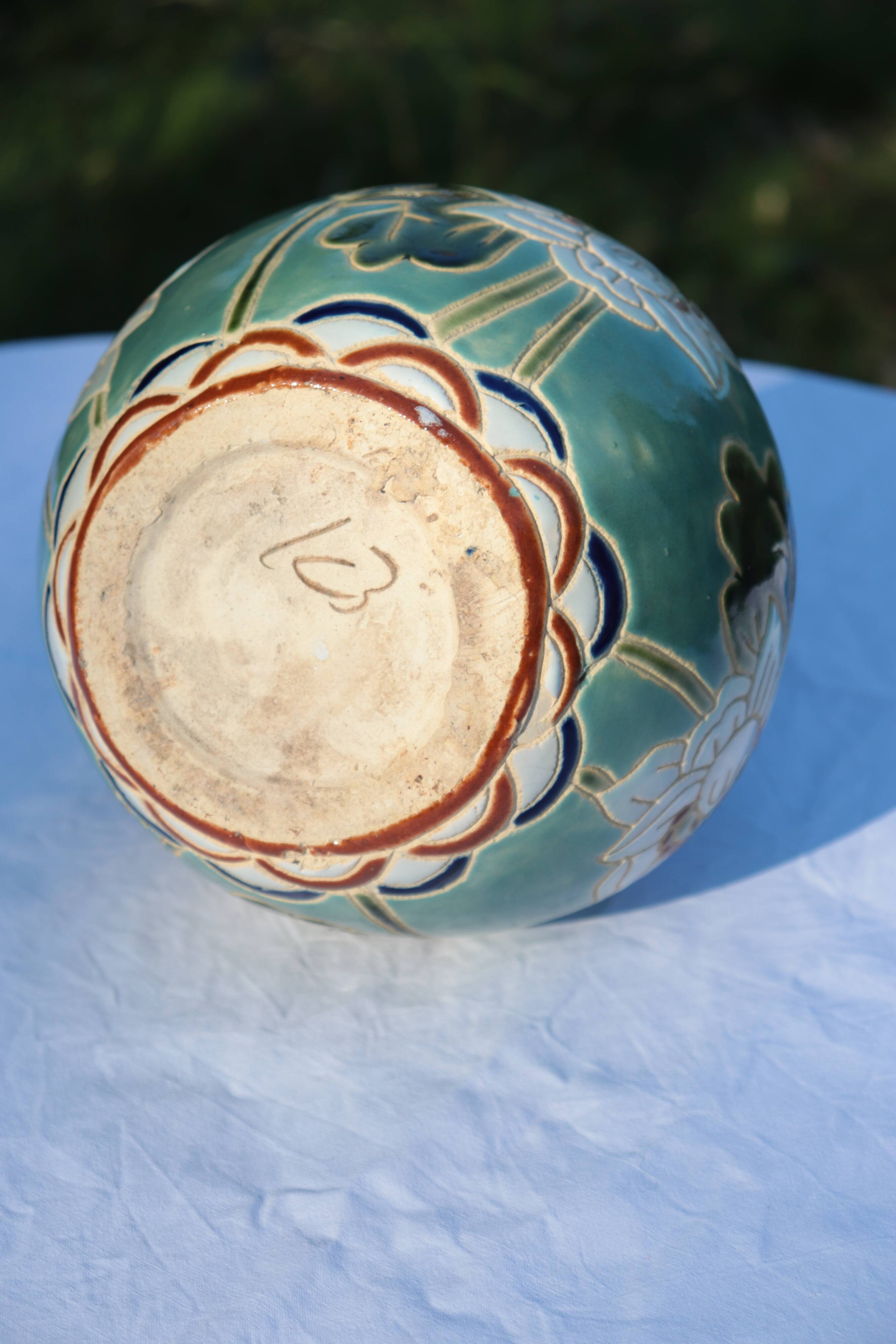 Flowered ceramic vase