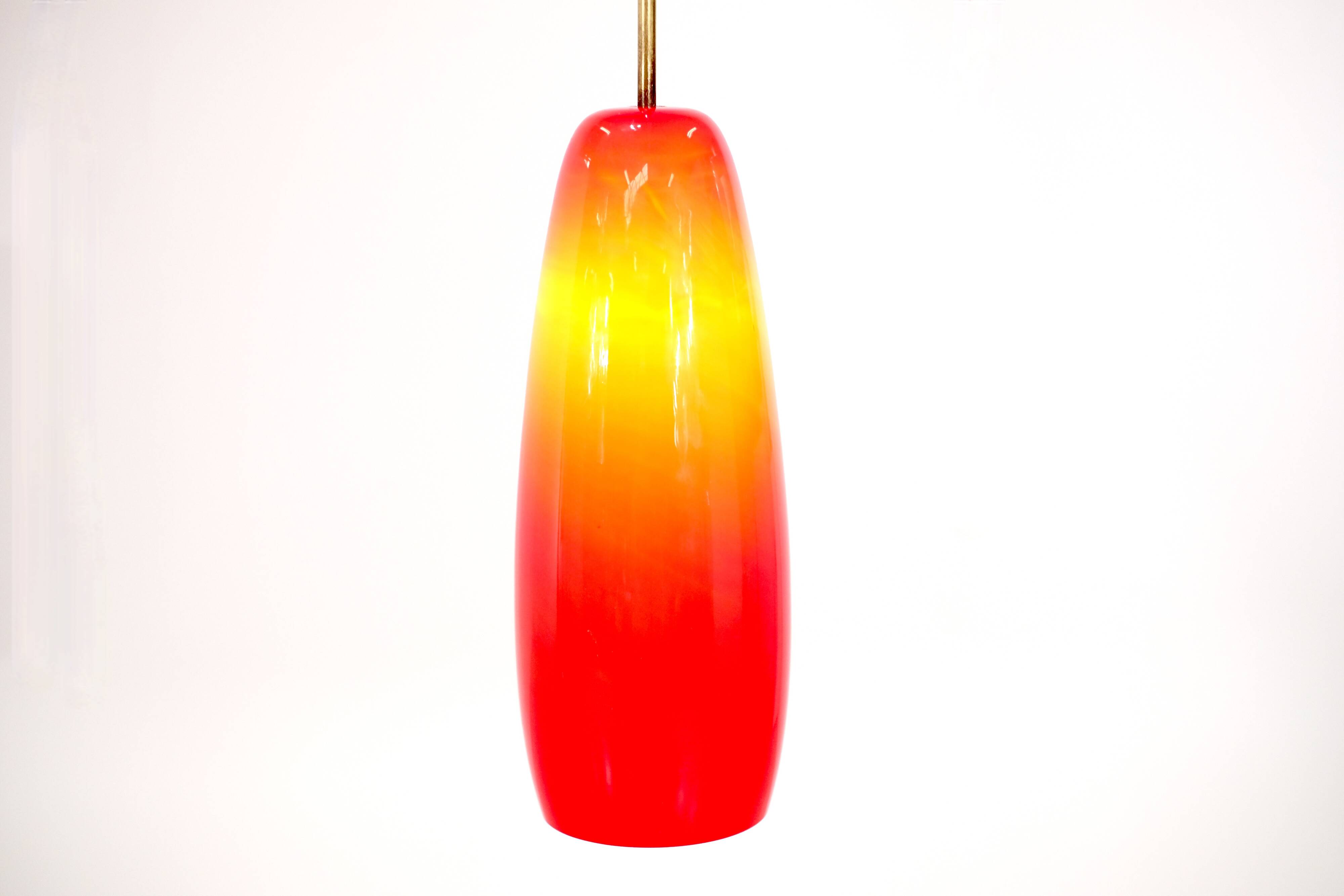 Italian lamp in red opaline - 1970s