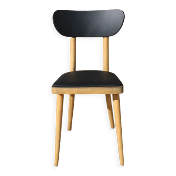 Chair 1950 skaï black light beech