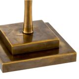 Pair of patinated brass table lamps with bamboo decoration.