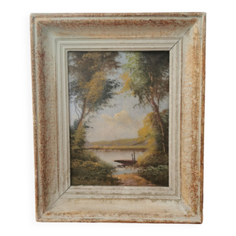 Huile sur toile tableau ancien paysage