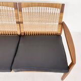 Hans Olsen for Brdr Juul Kristensen, rattan backed sofa, Denmark 1950s