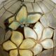 Pendant light, chandelier in mother-of-pearl and brass