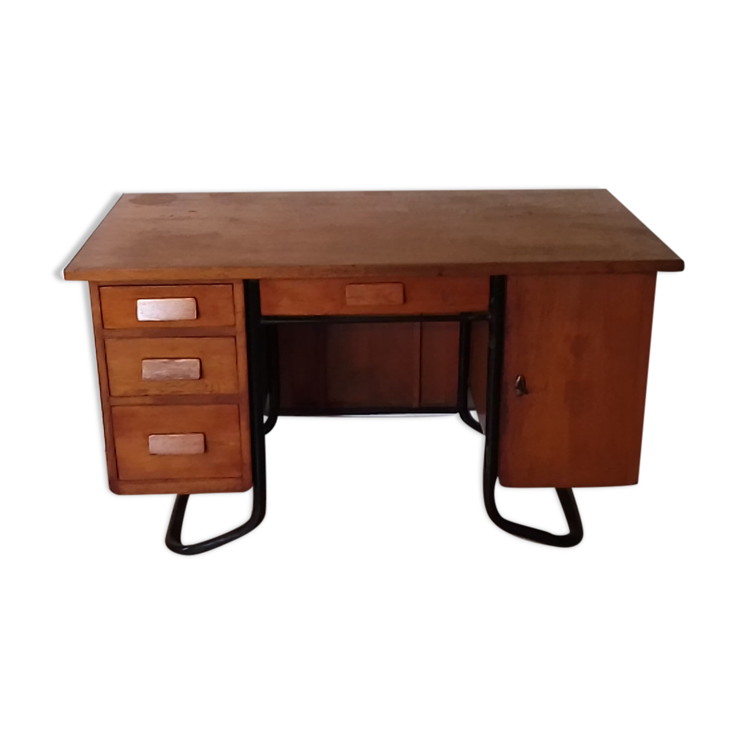 Vintage metal wooden desk and frame