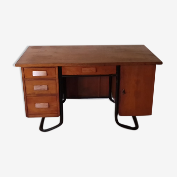 Vintage metal wooden desk and frame