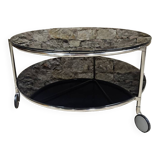 Strind vintage coffee table in black opal glass by Ehlen Johansson for Ikea