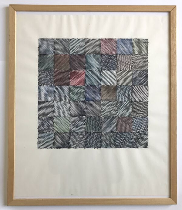 Ecole contemporaine : technique mixte sur papier, Sans titre (carré), circa 2021