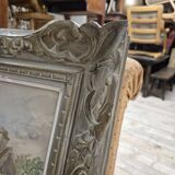 Watercolor landscape painting signed Robert Rutz original Montparnasse frame