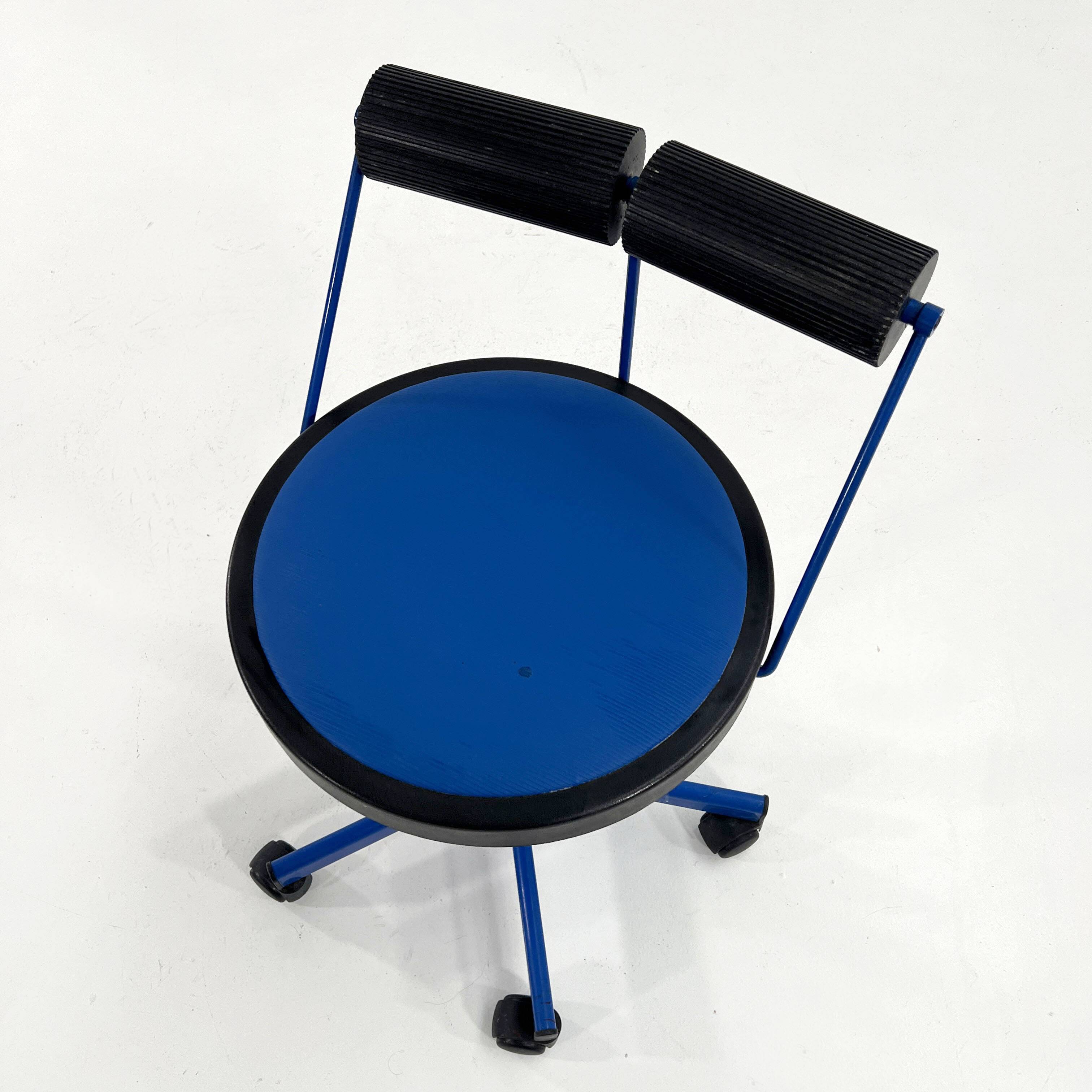 Chaise de bureau ajustable bleu de Bieffeplast, 1980