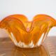 Mid-Century Orange Murano Glass Ashtray, Italy, 1970s