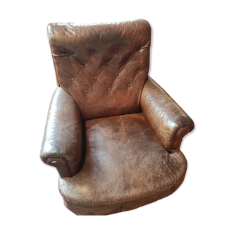 Early 20th century crocodile leather armchair