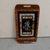 Vintage mahogany tray with inlay