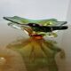 Vide poche en verre de Murano vert, ambre et transparent, années 60 70