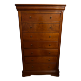 Commode chiffonier en merisier 7 tiroirs
