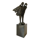 Bronze sculpture "girls in the wind", signed M.N