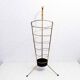 Vintage brass umbrella stand, bamboo handle