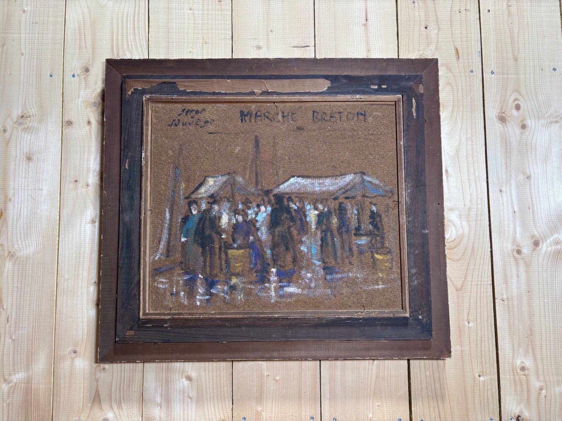 Huile de Serge Sauvage , Marché breton