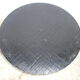 Table basse ronde tripode en laiton et verre 1970