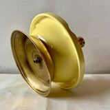 Large vintage brass and yellow glazed ceramic candle holder-ashtray