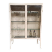 Armoire de médecin double vintage | Armoire à pharmacie blanche sur pieds élégants