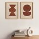 Duo of abstract paintings on paper signed Eawy.