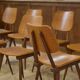Set of 8 oak chairs from the 1960s.