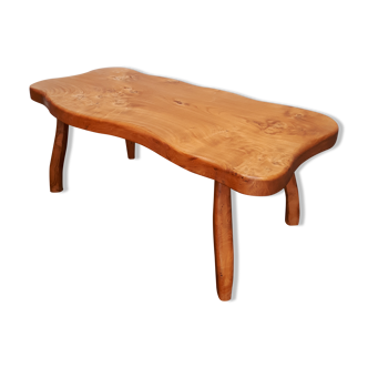 Brutalist solid elm coffee table