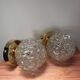 Pair of Scandinavian glass globe wall lights