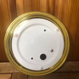 Old molded glass ceiling light + vintage gold contour