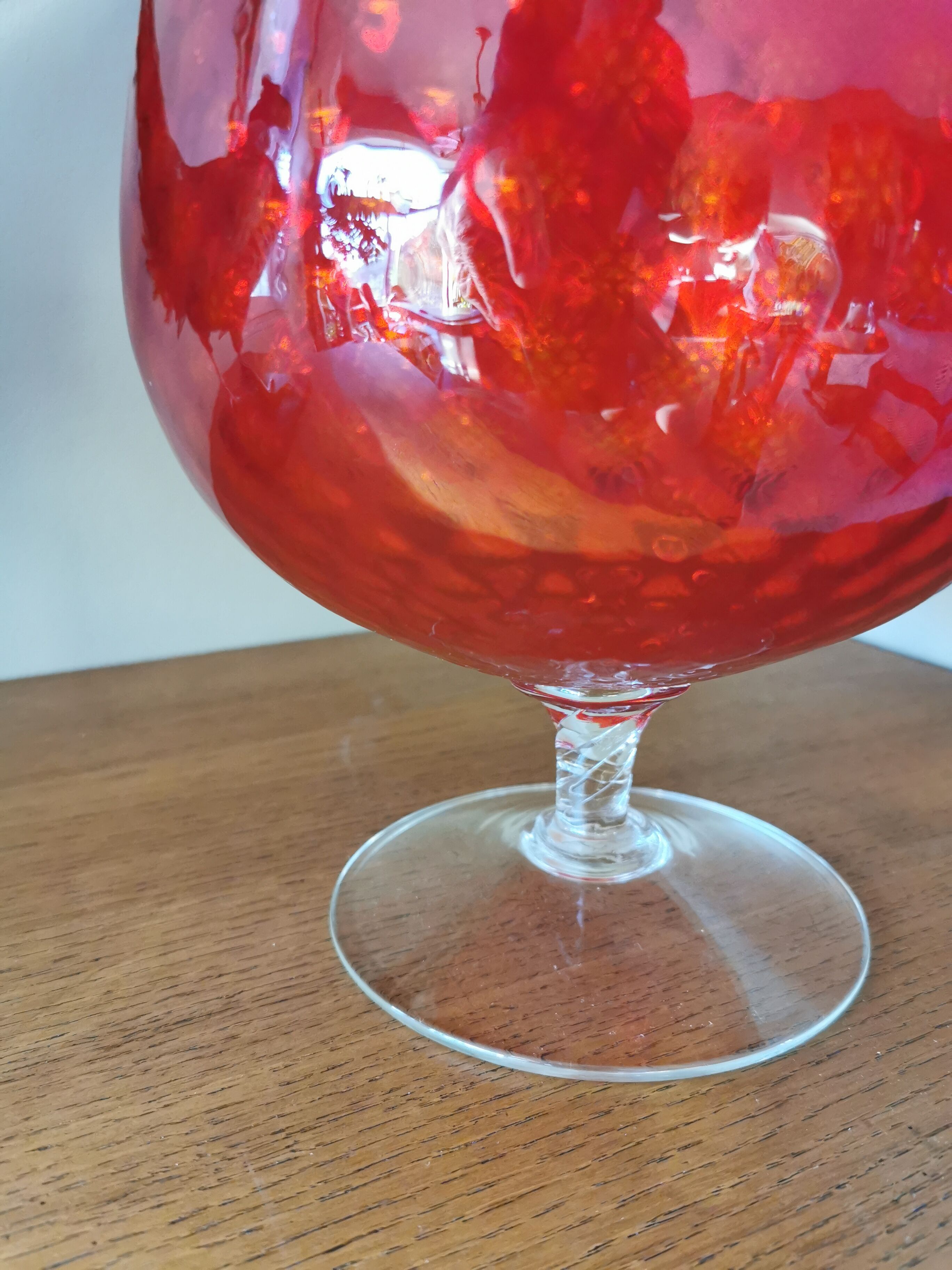 Vintage red tulip vase
