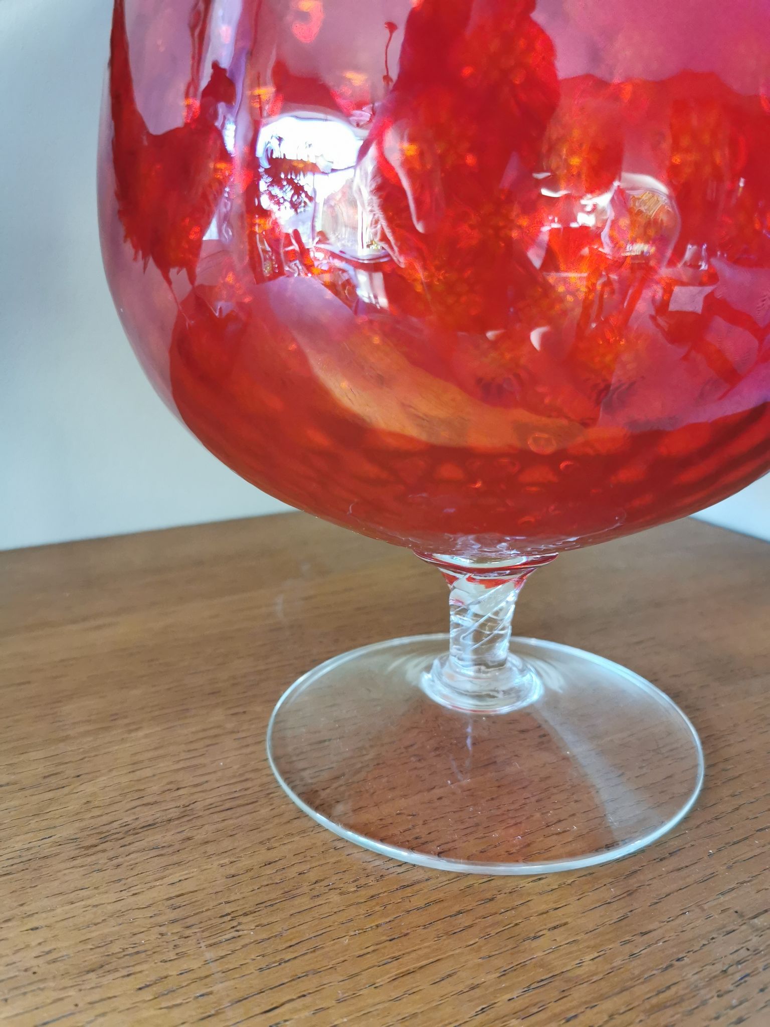 Vase tulipe vintage rouge