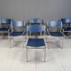 Minimalist Metal and Plywood Stackable Armchairs by Gijs Van Der Sluis, Set of 6