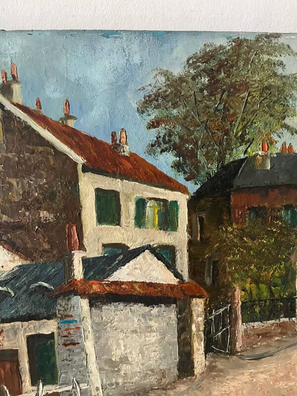 Paris Montmartre cabaret Lapin Agile, huile sur toile 1965