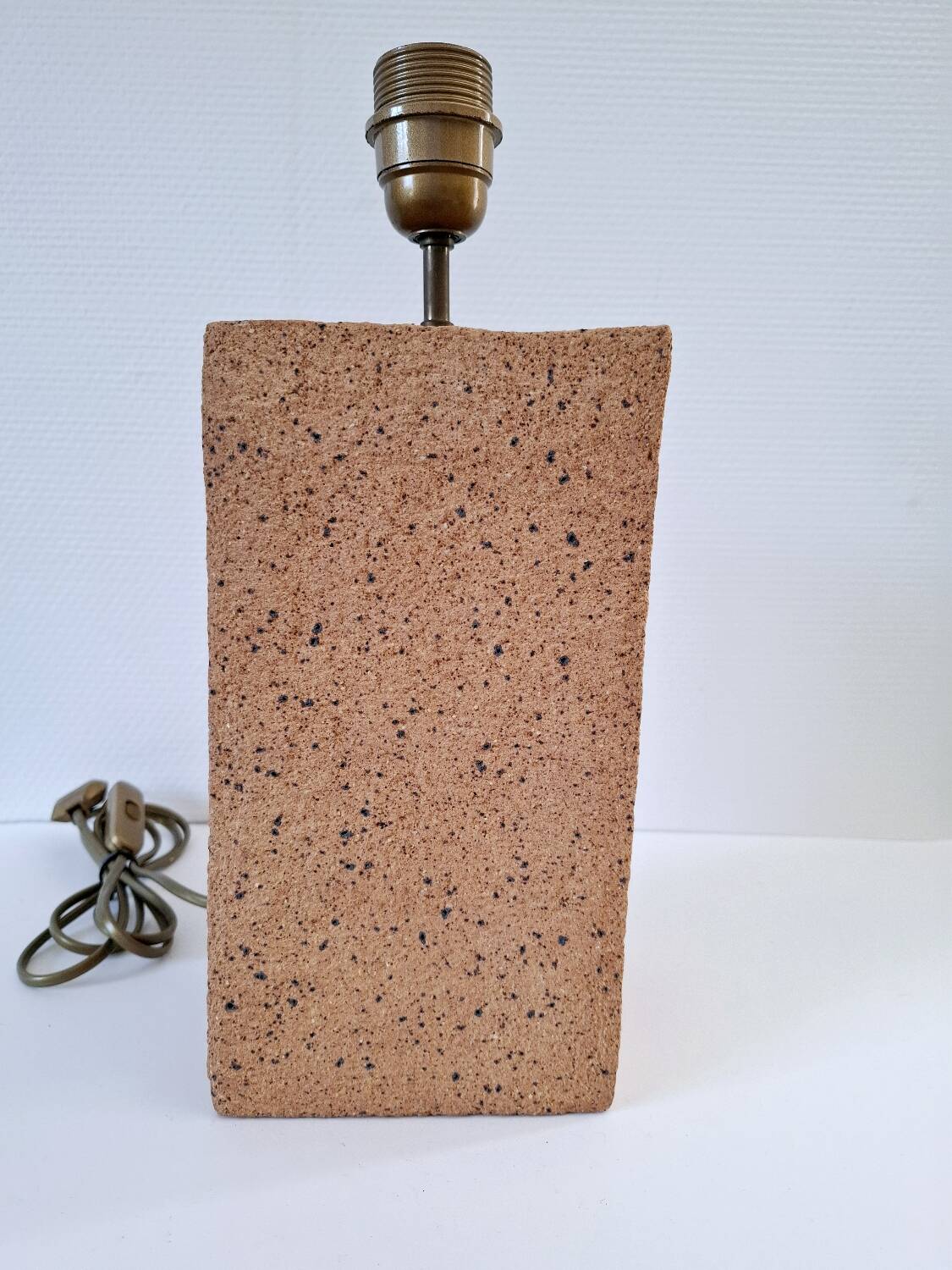 Large lamp in raw ceramic