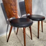 Pair of Dove chairs • Baumann • Black faux leather