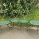 Set of 2 vintage garden chairs and 2 armchairs