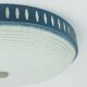 Rare large ceiling light by hillebrand 1960s textured glass blue metal fram