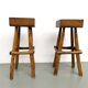 Pair of brutalist bar stools, France, 1950s