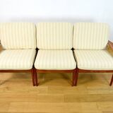 3 Chauffeuses Formant Banquette Danoise de Grete Jalk Édition Glostrup 1960