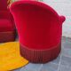 2 fauteuils crapauds en velours