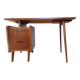 Bureau vintage scandinave à plateau flottant et pieds compas-1960