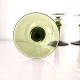 Set of 4 crystal glasses with green foot