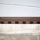 Wall-mounted wooden coat rack, vintage wall-mounted coat rack, curved wood