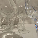 Set of crystal stemmed glasses