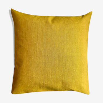 Coussin en toile cirée jaune 40 cm